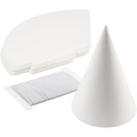Creativ Company Kegel, h: 23 cm, d 16,5 cm, 230 gr, wit, 50 stuk/ 1 doos