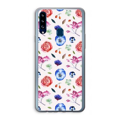 Bloemetjes: Samsung Galaxy A20s Transparant Hoesje
