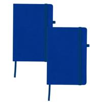 Notitieboekje / opschrijfboekje A5 - 2x - blauw - 15 x 21 cm - harde kaft