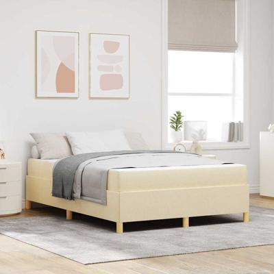 Boxspring bed met matras Crème en Wit 140 x 200 cm Stof