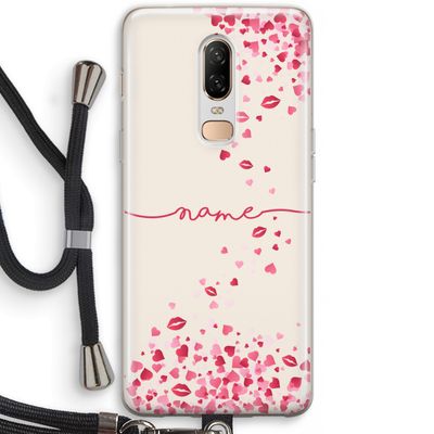 Hartjes en kusjes: OnePlus 6 Transparant Hoesje met koord