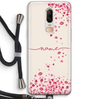 Hartjes en kusjes: OnePlus 6 Transparant Hoesje met koord