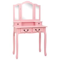 The Living Store Kaptafelset - Roze - 80 x 69 x 141 cm - Paulowniahout