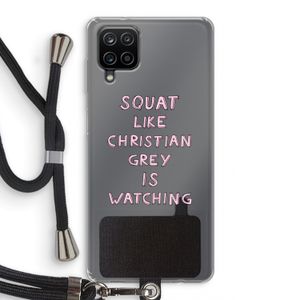 Christian Grey: Samsung Galaxy A12 Transparant Hoesje met koord