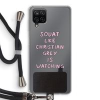 Christian Grey: Samsung Galaxy A12 Transparant Hoesje met koord