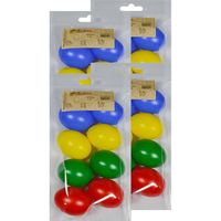 32x Plastic eitjes multikleur/gekleurd 6 cm decoratie/versiering - Feestdecoratievoorwerp - thumbnail