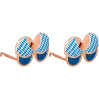 Set van 2x stuks oktoberfest fun/feestbrillen met Duitse borsten