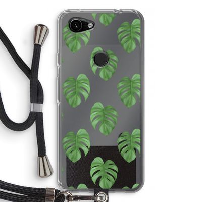 Monstera leaves: Pixel 3a Transparant Hoesje met koord