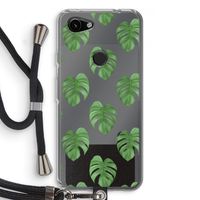 Monstera leaves: Pixel 3a Transparant Hoesje met koord