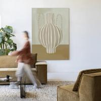 Urban Cotton Wandkleed 'Vivid Vase 04' 80 x 110cm in Frame - black