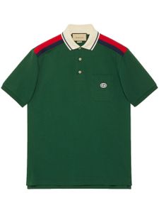 Gucci polo à logo GG - Vert