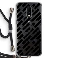Zwarte vegen: OnePlus 7 Transparant Hoesje met koord
