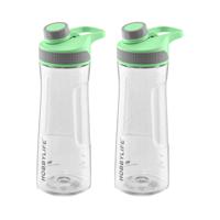 Waterfles / drinkfles / sportfles Aquamania - 2x - mint groen - 730 ml - kunststof - bpa vrij