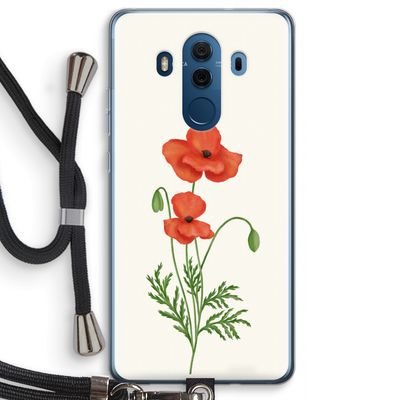 Red poppy: Huawei Mate 10 Pro Transparant Hoesje met koord