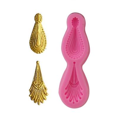 2 stuks edelsteen hanger silicone mal fondant chocolade schimmel DIY bakken Cake Decorating Edge tool 8 9 x 2 9 x1 cm