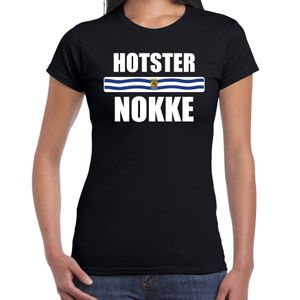 Hotsternokke met vlag Zeeland t-shirts Zeeuws dialect zwart voor dames