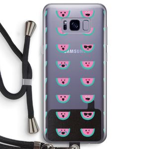 Smiley watermeloenprint: Samsung Galaxy S8 Transparant Hoesje met koord