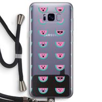 Smiley watermeloenprint: Samsung Galaxy S8 Transparant Hoesje met koord