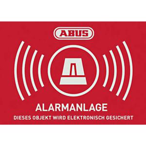 ABUS AU1423 Waarschuwingssticker Alarmsysteem Taal Duits (b x h) 74 mm x 52.5 mm