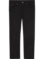 Gucci embroidered-logo straight-leg trousers - Noir - thumbnail