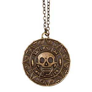 Carnaval/verkleed accessoires Piraten/halloween sieraden - ketting schedel amulet - kunststof