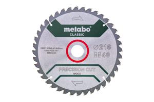 Metabo PRECISION CUT WOOD CLASSIC 628652000 Cirkelzaagblad 216 x 30 x 1.8 mm Aantal tanden: 40 1 stuk(s)