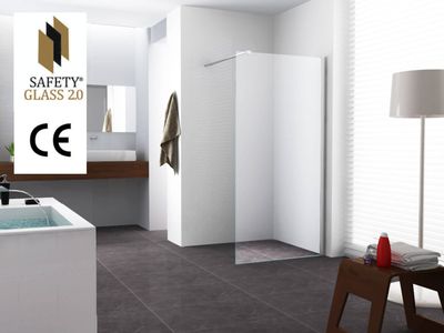 Saqu Trust inloopdouche met chroom muurprofiel 90x200cm Nanoglas