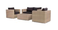 Matino lounge set with table wooden top 4pcs (2x chair 1x bench 1x table) - thumbnail