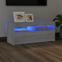 Tv-meubel met LED-verlichting 90x35x40 cm grijs sonoma eiken - thumbnail