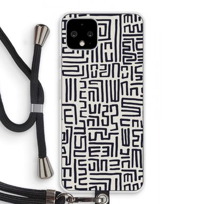 Moroccan Print: Pixel 4 Transparant Hoesje met koord