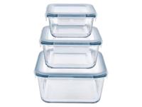 SILVERCREST Glazen vershoudbakjes (Vierkant, 3-delig)