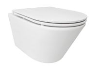 Wiesbaden Vesta rimless hangend diepspoel toilet met Tornado-flush, met Flatline toiletzitting met softclose en quick-release 42 x 36 x 52,5 cm, mat