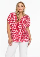 Yoek Shirt V-Hals PENELOPE | Rood | Maat 54/56 Yoek Shirt V-Hals PENELOPE | Rood | Maat 54/56