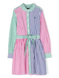 POLO RALPH LAUREN KIDS robe-chemise Polo Pony à rayures - Blanc