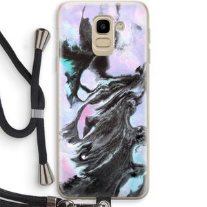 Pastel zwart: Samsung Galaxy J6 (2018) Transparant Hoesje met koord
