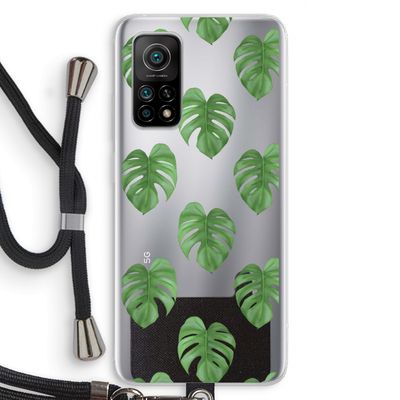 Monstera leaves: Xiaomi Mi 10T 5G Transparant Hoesje met koord