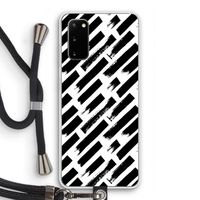Zwarte vegen: Samsung Galaxy S20 Transparant Hoesje met koord