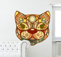 Sticker kleurrijke kat
