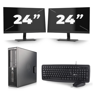 HP Z220 Workstation SFF - Intel Core i3-2e Generatie - 8GB RAM - 256GB SSD - Windows 10 + 2x 24 inch Monitor