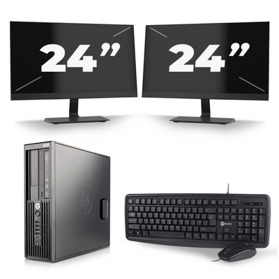 HP Z220 Workstation SFF - Intel Core i7-2e Generatie - 16GB RAM - 256GB SSD - Windows 10 + 2x 24 inch Monitor