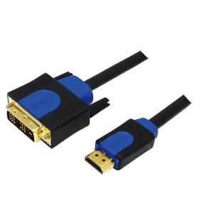 LogiLink CHB3102 DVI-kabel DVI / HDMI Adapterkabel DVI-D 18+1-polige stekker, HDMI-A-stekker 2.00 m Zwart Vergulde steekcontacten, Schroefbaar