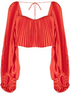 Acler blouse Moston crop à design plissé - Orange