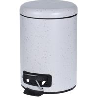 Pedaalemmer - wit met gouden spikkels - rond - 3 l - 17 x 25 cm