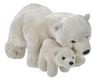 Pluche witte ijsbeer met baby/ijsberen knuffels 38 cm speelgoed   -