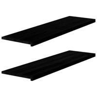 VidaXL Vensterbanken 2 st 140x40x2 cm massief eikenhout donkerbruin