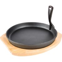 Cast Iron Cooking Plate & Holder Bak-/braadpan - thumbnail