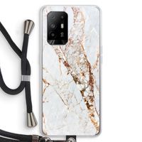 Goud marmer: Oppo A94 5G Transparant Hoesje met koord