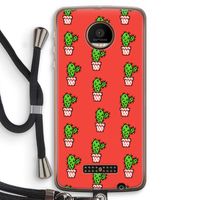 Mini cactus: Motorola Moto Z Force Transparant Hoesje met koord
