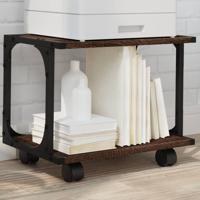 VidaXL Printerkastje 2-laags 41x28x33,5 cm bewerkt hout bruin eiken VidaXL Printerkastje 2-laags 41x28x33,5 cm bewerkt hout bruin eiken