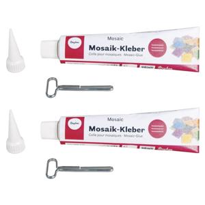 2x mozaiek steentjes en hobby lijm - tube 80 ml - knutselen